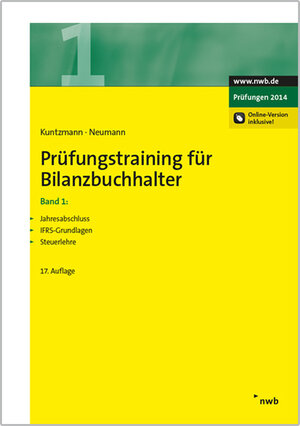 Buchcover Prüfungstraining für Bilanzbuchhalter, Band 1 | Jörg Kuntzmann | EAN 9783482617751 | ISBN 3-482-61775-9 | ISBN 978-3-482-61775-1