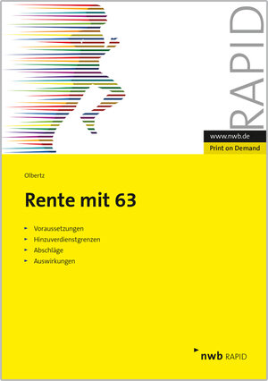Buchcover Rente mit 63  | EAN 9783482661716 | ISBN 3-482-66171-5 | ISBN 978-3-482-66171-6
