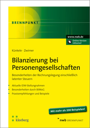 Buchcover Bilanzierung bei Personengesellschaften | Kai Peter Künkele | EAN 9783482767913 | ISBN 3-482-76791-2 | ISBN 978-3-482-76791-3