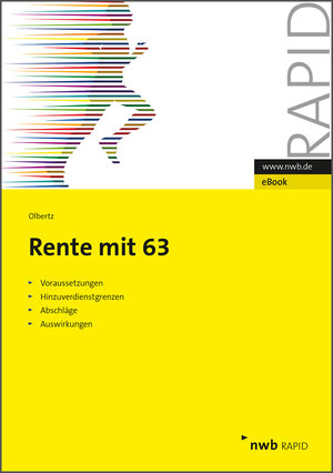 Buchcover Rente mit 63 | Klaus Olbertz | EAN 9783482786013 | ISBN 3-482-78601-1 | ISBN 978-3-482-78601-3