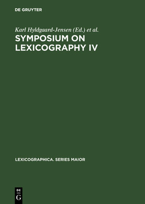 Buchcover Symposium on Lexicography IV | EAN 9783484309265 | ISBN 3-484-30926-1 | ISBN 978-3-484-30926-5