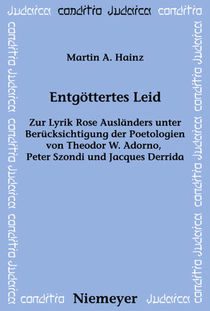 Buchcover Entgöttertes Leid | Martin A. Hainz | EAN 9783484651654 | ISBN 3-484-65165-2 | ISBN 978-3-484-65165-4