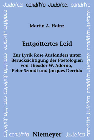 Buchcover Entgöttertes Leid | Martin A. Hainz | EAN 9783484970274 | ISBN 3-484-97027-8 | ISBN 978-3-484-97027-4