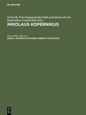 Buchcover Nikolaus Kopernikus / De revolutionibus orbium caelestium  | EAN 9783486776485 | ISBN 3-486-77648-7 | ISBN 978-3-486-77648-5