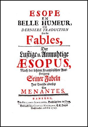 Buchcover Esope En Belle Humeur, Ou Derniere Traduction Des ses Fables = Der Lustige und Anmuthige Aesopus / Nach der letzten Frantzösischen Ausfertigung Seiner Fabeln Ins Teutsche übersetzt Von Menantes | Christian Friedrich Hunold | EAN 9783487139821 | ISBN 3-487-13982-0 | ISBN 978-3-487-13982-1