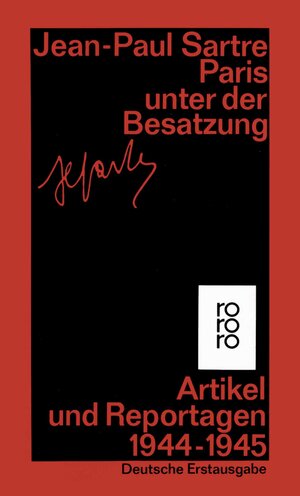 Buchcover Paris unter der Besatzung | Jean-Paul Sartre | EAN 9783499145933 | ISBN 3-499-14593-6 | ISBN 978-3-499-14593-3