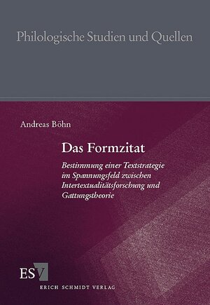 Buchcover Das Formzitat | Andreas Böhn | EAN 9783503049998 | ISBN 3-503-04999-1 | ISBN 978-3-503-04999-8