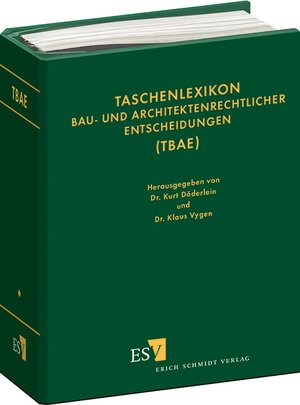 Buchcover Taschenlexikon bau- und architektenrechtlicher Entscheidungen (TBAE) / Taschenlexikon bau- und architektenrechtlicher Entscheidungen (TBAE) Teil I  | EAN 9783503057719 | ISBN 3-503-05771-4 | ISBN 978-3-503-05771-9