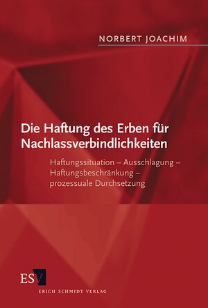 Buchcover Die Haftung des Erben für Nachlassverbindlichkeiten | Norbert Joachim | EAN 9783503066445 | ISBN 3-503-06644-6 | ISBN 978-3-503-06644-5