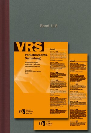 Buchcover Verkehrsrechts-Sammlung (VRS) / Verkehrsrechts-Sammlung (VRS) Band 118 | Volker Weigelt | EAN 9783503126682 | ISBN 3-503-12668-6 | ISBN 978-3-503-12668-2