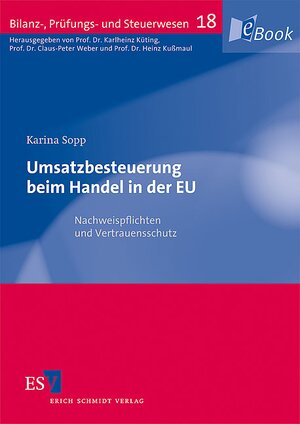 Buchcover Umsatzbesteuerung beim Handel in der EU | Karina Sopp | EAN 9783503129157 | ISBN 3-503-12915-4 | ISBN 978-3-503-12915-7