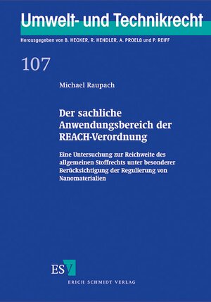 Buchcover Der sachliche Anwendungsbereich der REACH-Verordnung | Michael Raupach | EAN 9783503130320 | ISBN 3-503-13032-2 | ISBN 978-3-503-13032-0