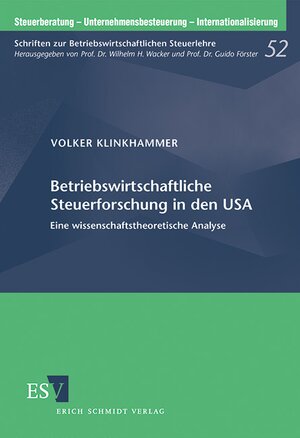 Buchcover Betriebswirtschaftliche Steuerforschung in den USA | Volker Klinkhammer | EAN 9783503154401 | ISBN 3-503-15440-X | ISBN 978-3-503-15440-1