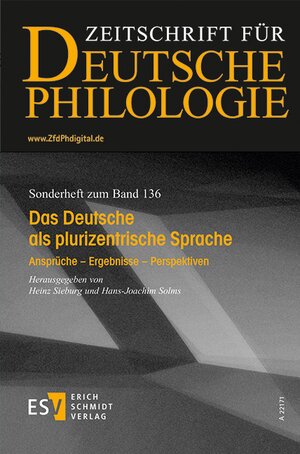 Buchcover Das Deutsche als plurizentrische Sprache  | EAN 9783503177134 | ISBN 3-503-17713-2 | ISBN 978-3-503-17713-4