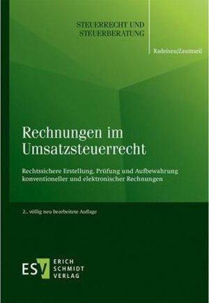 Buchcover Rechnungen im Umsatzsteuerrecht | Rolf-Rüdiger Radeisen | EAN 9783503199457 | ISBN 3-503-19945-4 | ISBN 978-3-503-19945-7