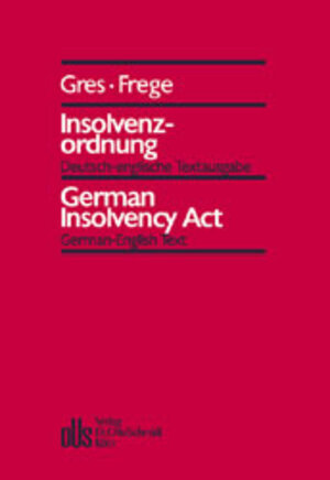 Insolvenzordnung. Deutsch-englische Textausgabe