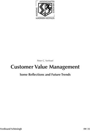 Buchcover Customer Value Management | Peter C. Verhoef | EAN 9783506775504 | ISBN 3-506-77550-2 | ISBN 978-3-506-77550-4