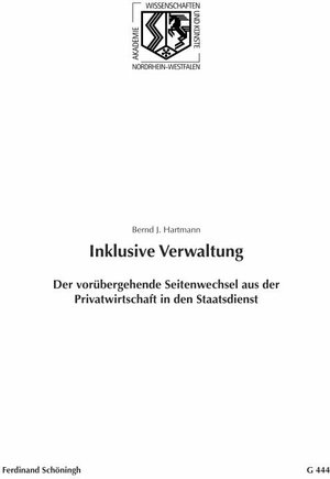 Buchcover Inklusive Verwaltung | Bernd J. Hartmann | EAN 9783506779977 | ISBN 3-506-77997-4 | ISBN 978-3-506-77997-7