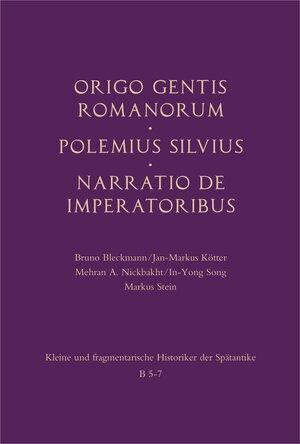 Buchcover Origo gentis Romanorum – Polemius Silvius – Narratio de imperatoribus  | EAN 9783506787910 | ISBN 3-506-78791-8 | ISBN 978-3-506-78791-0