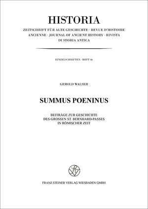 Buchcover Summus Poeninus | Gerold Walser | EAN 9783515041836 | ISBN 3-515-04183-4 | ISBN 978-3-515-04183-6