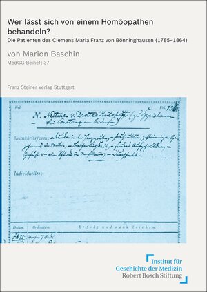 Buchcover Wer lässt sich von einem Homöopathen behandeln? | Marion Baschin | EAN 9783515100625 | ISBN 3-515-10062-8 | ISBN 978-3-515-10062-5