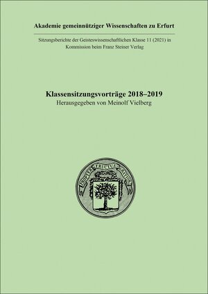 Buchcover Klassensitzungsvorträge 2018–2019  | EAN 9783515132282 | ISBN 3-515-13228-7 | ISBN 978-3-515-13228-2