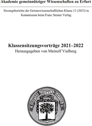 Buchcover Klassensitzungsvorträge 2021–2022  | EAN 9783515135306 | ISBN 3-515-13530-8 | ISBN 978-3-515-13530-6