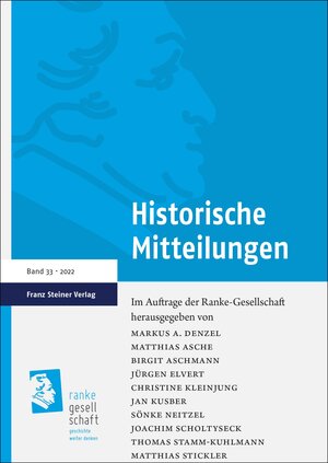 Buchcover Historische Mitteilungen 33 (2022)  | EAN 9783515135917 | ISBN 3-515-13591-X | ISBN 978-3-515-13591-7