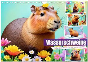 Buchcover Wasserschweine. Mit Capybaras durch Fluss, Feld und Jahreszeiten (Wandkalender 2026 DIN A4 quer), CALVENDO Monatskalender | Steffani Lehmann | EAN 9783516095630 | ISBN 3-516-09563-6 | ISBN 978-3-516-09563-0