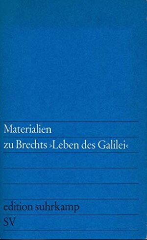 Buchcover Materialien zu Brechts &bdquo;Leben des Galilei&ldquo;. | Hecht, Werner [Zusammenstellung] | EAN 9783518000441 | ISBN 3-518-00044-6 | ISBN 978-3-518-00044-1