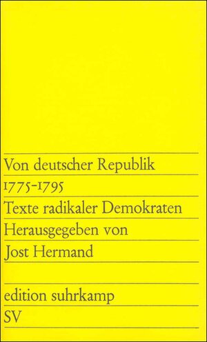 Buchcover Von deutscher Republik 1775–1795  | EAN 9783518107935 | ISBN 3-518-10793-3 | ISBN 978-3-518-10793-5
