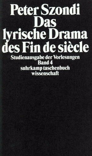 Buchcover Studienausgabe der Vorlesungen in 5 Bänden | Peter Szondi | EAN 9783518276907 | ISBN 3-518-27690-5 | ISBN 978-3-518-27690-7