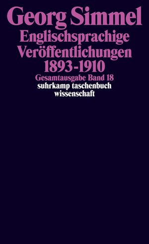 Buchcover Gesamtausgabe in 24 Bänden | Georg Simmel | EAN 9783518284186 | ISBN 3-518-28418-5 | ISBN 978-3-518-28418-6
