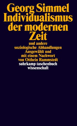 Buchcover Individualismus der modernen Zeit | Georg Simmel | EAN 9783518294734 | ISBN 3-518-29473-3 | ISBN 978-3-518-29473-4