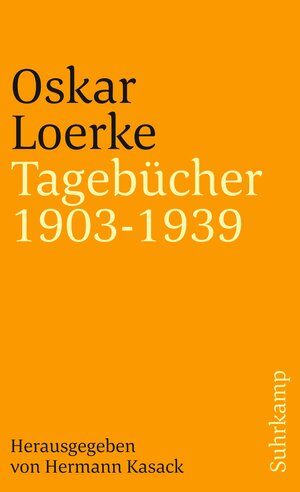 Buchcover Tagebücher 1903-1939 | Oskar Loerke | EAN 9783518377420 | ISBN 3-518-37742-6 | ISBN 978-3-518-37742-0