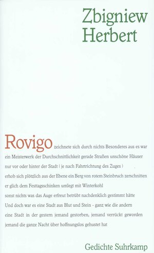 Buchcover Rovigo | Zbigniew Herbert | EAN 9783518407066 | ISBN 3-518-40706-6 | ISBN 978-3-518-40706-6