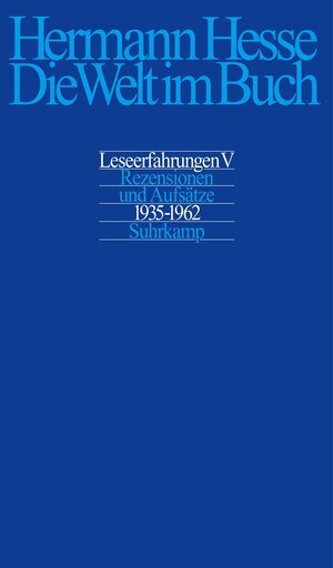 Buchcover Die Welt im Buch V. | Hermann Hesse | EAN 9783518416228 | ISBN 3-518-41622-7 | ISBN 978-3-518-41622-8