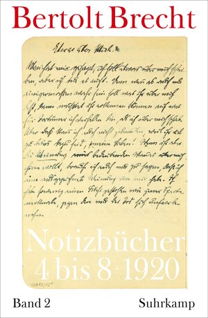 Buchcover Notizbücher | Bertolt Brecht | EAN 9783518424315 | ISBN 3-518-42431-9 | ISBN 978-3-518-42431-5