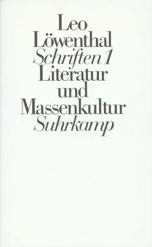 Buchcover Schriften. 5 Bände | Leo Löwenthal | EAN 9783518565001 | ISBN 3-518-56500-1 | ISBN 978-3-518-56500-1