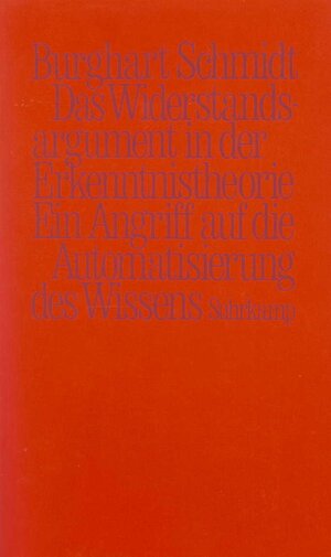 Buchcover Das Widerstandsargument in der Erkenntnistheorie | Burghart Schmidt | EAN 9783518577042 | ISBN 3-518-57704-2 | ISBN 978-3-518-57704-2
