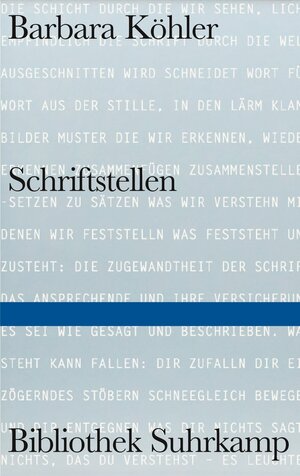 Buchcover SCHRIFTSTELLEN | Barbara Köhler | EAN 9783518778425 | ISBN 3-518-77842-0 | ISBN 978-3-518-77842-5