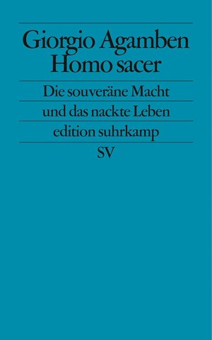 Buchcover Homo sacer | Giorgio Agamben | EAN 9783518784204 | ISBN 3-518-78420-X | ISBN 978-3-518-78420-4