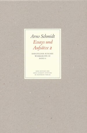 Buchcover Bargfelder Ausgabe. Werkgruppe III: Essays und Biographisches | Arno Schmidt | EAN 9783518800324 | ISBN 3-518-80032-9 | ISBN 978-3-518-80032-4