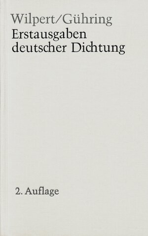 Buchcover Erstausgaben deutscher Dichtung | Gero von Wilpert | EAN 9783520809025 | ISBN 3-520-80902-8 | ISBN 978-3-520-80902-5