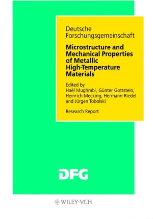 Buchcover Microstructure and Mechanical Properties of Metallic High-Temperature Materials  | EAN 9783527271429 | ISBN 3-527-27142-2 | ISBN 978-3-527-27142-9