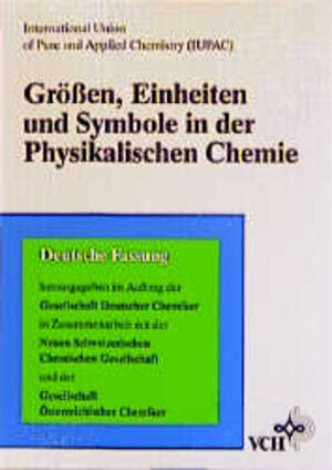 Buchcover Grössen, Einheiten und Symbole in der Physikalischen Chemie  | EAN 9783527293261 | ISBN 3-527-29326-4 | ISBN 978-3-527-29326-1