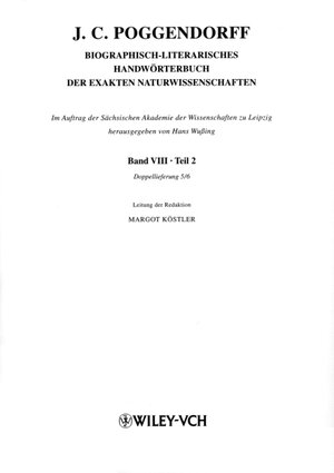 Buchcover Biographisch-literarisches Handwörterbuch der exakten Naturwissenschaften... | Johann Ch Poggendorff | EAN 9783527403332 | ISBN 3-527-40333-7 | ISBN 978-3-527-40333-2