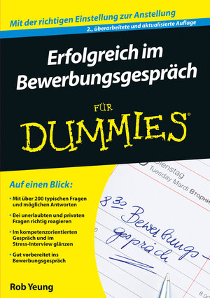 Buchcover Erfolgreich im Bewerbungsgespräch für Dummies | Rob Yeung | EAN 9783527712267 | ISBN 3-527-71226-7 | ISBN 978-3-527-71226-7