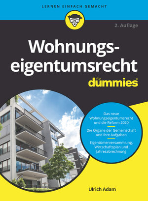 Buchcover Wohnungseigentumsrecht für Dummies | Ulrich Adam | EAN 9783527718726 | ISBN 3-527-71872-9 | ISBN 978-3-527-71872-6