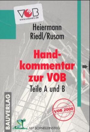 Buchcover Handkommentar zu VOB | Wolfgang  Heiermann | EAN 9783528017217 | ISBN 3-528-01721-X | ISBN 978-3-528-01721-7